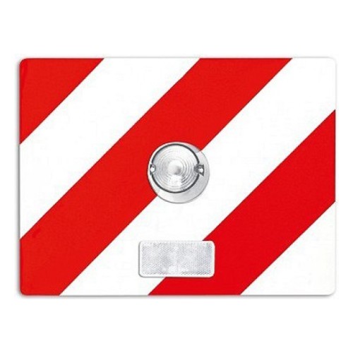 Знак «Длинномерное ТС» белая LED подсветка передний левый 400x300 мм 12/24 В красный/белый