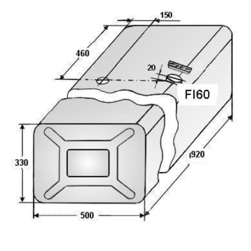Топливный бак 150L сталь 920X500XH330