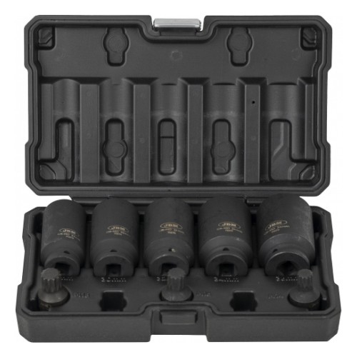 Deep 12-point impact socket and 12-point bit set 1/2" 27-36mm & M14-M18 5 pcs JBM