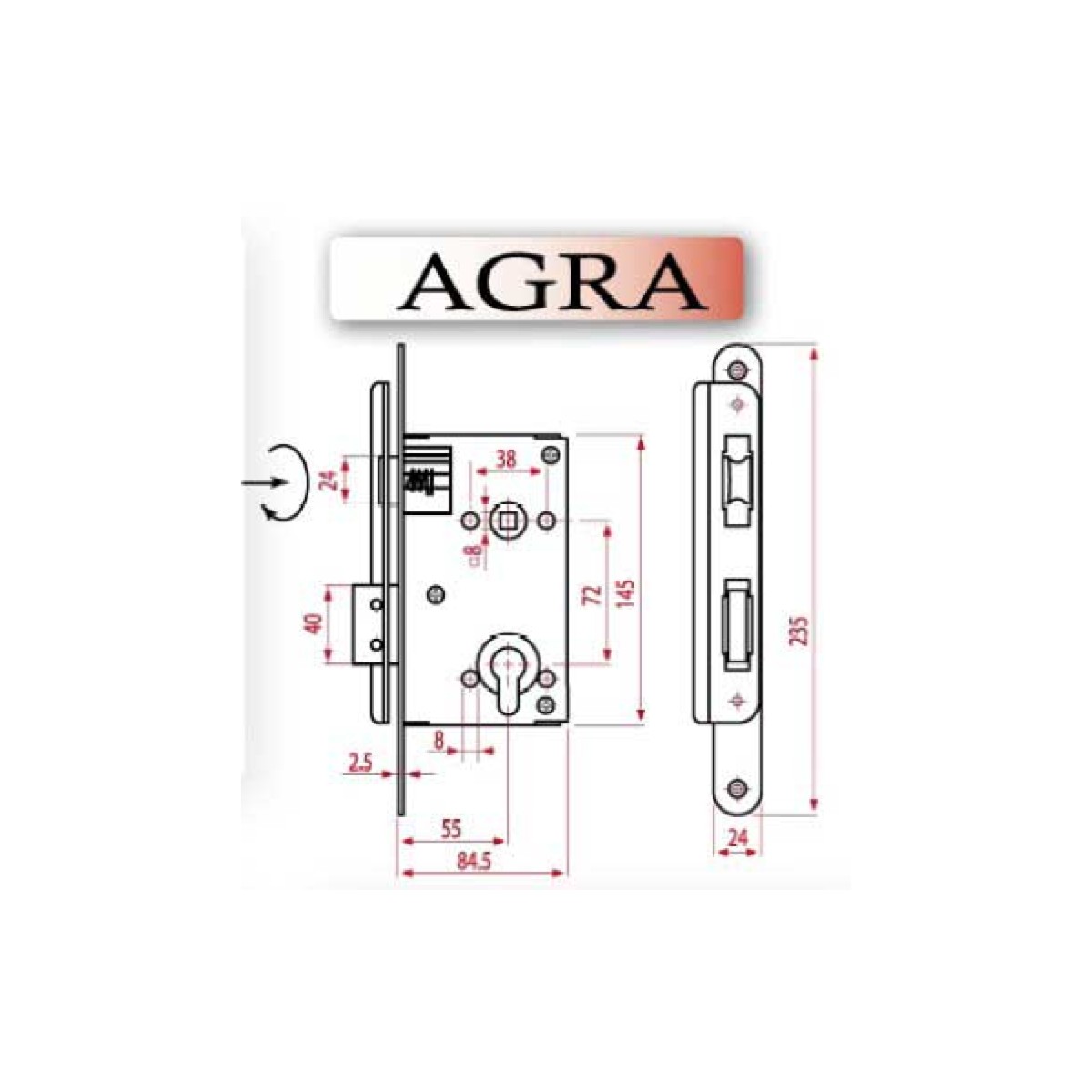Ukselukk "AGRA" C-43