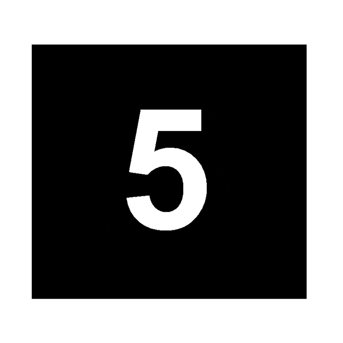 Isekleepuv number, 20 cm, nr.5, valge