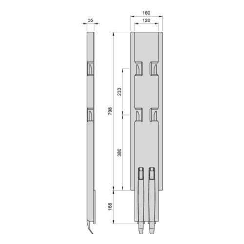 Стойка борта с замком, боковая, Kinnegrip 800/V/2