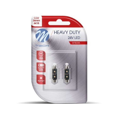 24 В SV8.5-8 LED лампа 3,2 Вт 36 мм C5W canbus heavy duty блистер 2 шт. M-Tech
