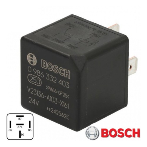 Реле 24 В 30 А 5-контактное универсальное Bosch