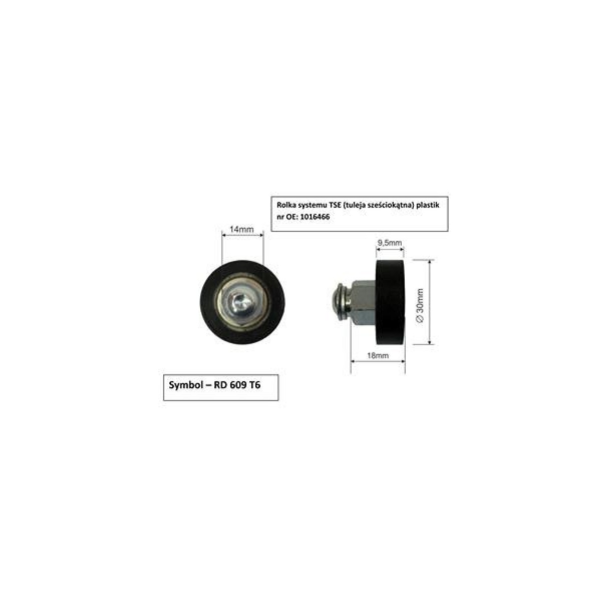 Roof slide roller 30mm Schmitz