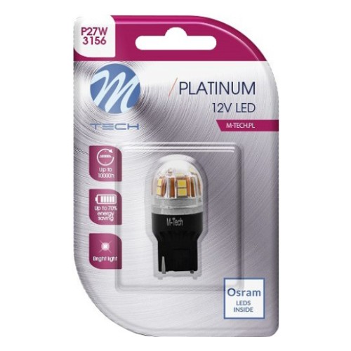 Светодиодная лампа 12 В/24 В P27W 3,9 Вт 3156 Canbus Platinum 1 шт. (Osram LED) M-Tech