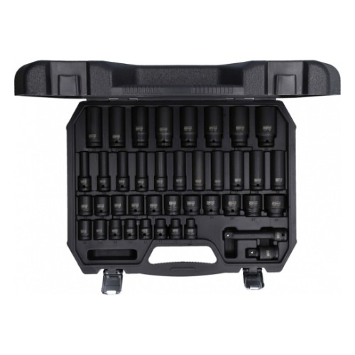 40-pc 1/2" long 9-30mm and short 9-30mm impact socket set KS Tools